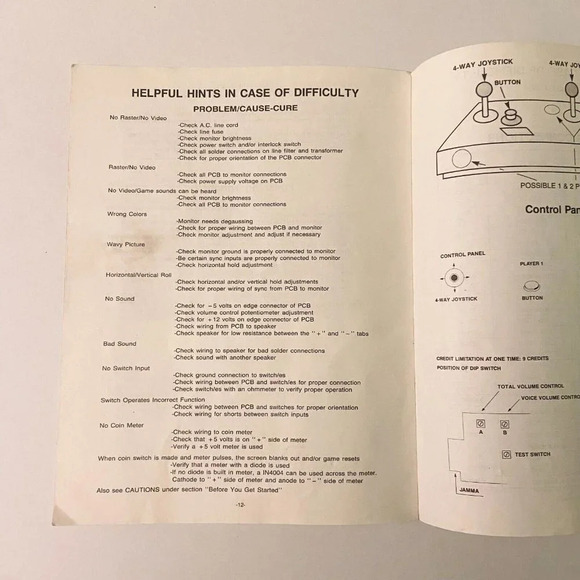 Vintage Buster Bros Capcom Video Arcade Game Service Instruction Manual Stained - Picture 9 of 10